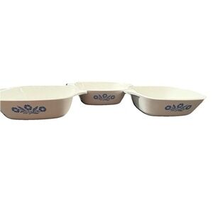 Vintage 3 Corning Ware Blue‎ Cornflower P-41 Petite Pan Casserole No Lids USA